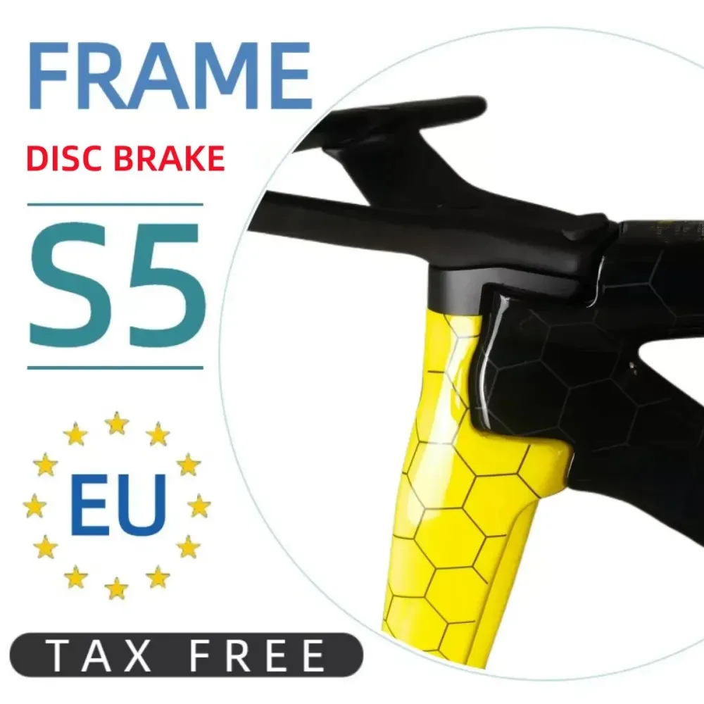 

New S5 Carbon Bike Frame T1000 Road Carbon BB79 Custom Logo Bicycle Disc Brake Frameset + Handlebar