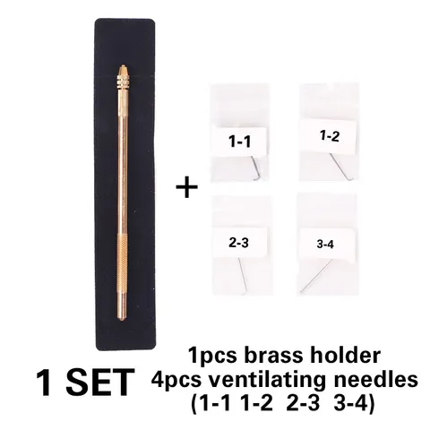 Профессиональные фиксированные Аксессуары для париков, вентиляционная игла для изготовления париков на сетке спереди, деревянный держатель и игла вместе