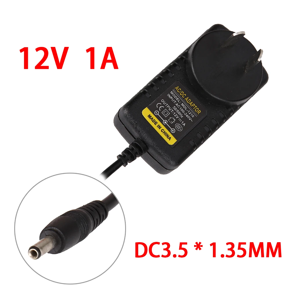 

AC to DC 3.5mmx1.35mm 12V 1A Switching Power Supply Adapter EU/US/UK Plug