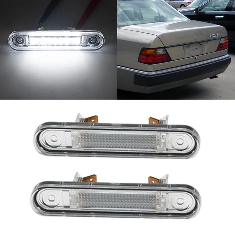 

Пара автомобильных белых светодиодный ных ламп для номерного знака для Mercedes Benz E-class W124 W201 C-class W202, Освещение номерного знака
