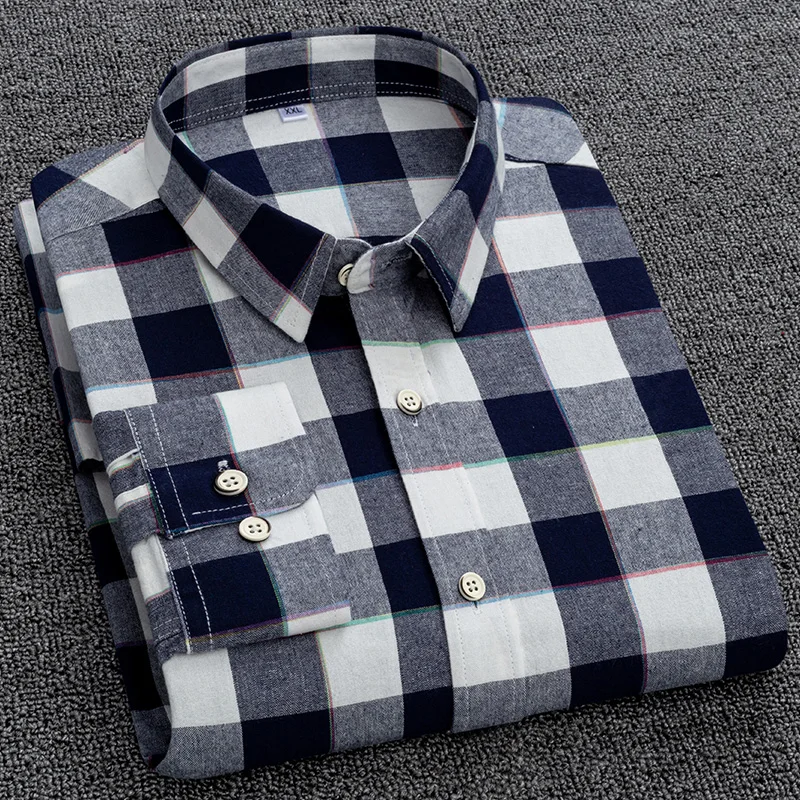 Men's Casual Shirt 2022 Classic Plaid Shirts Men Streetwear Spring Autumn Cotton Shirts Fashion Long Sleeve Blouse Mens Tops