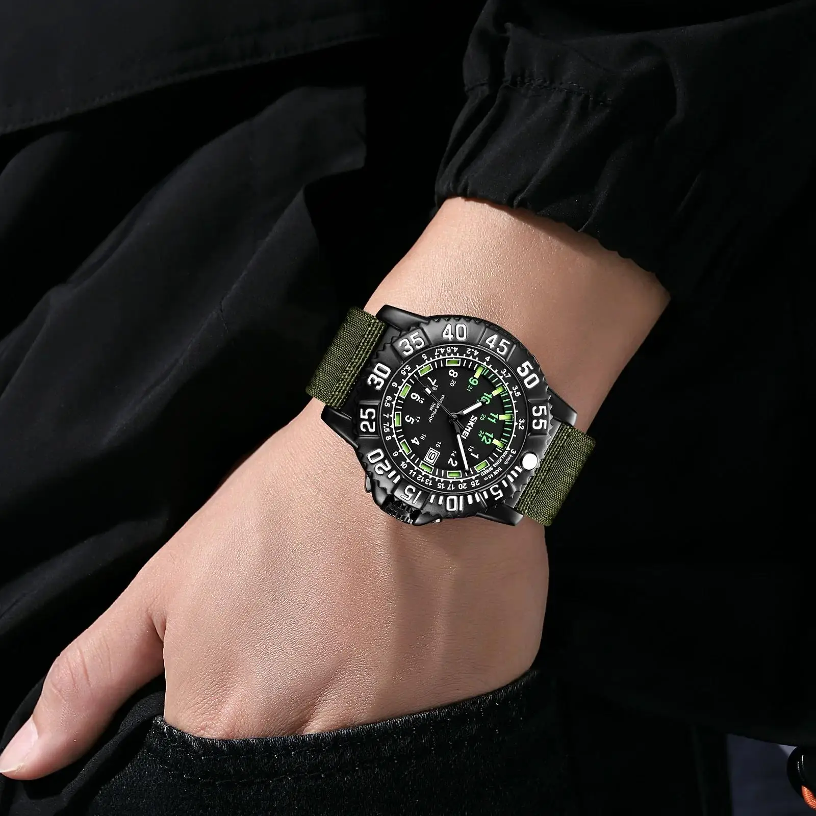 Skmei персонализированные спортивные часы мужские ретро светящиеся кварцевые