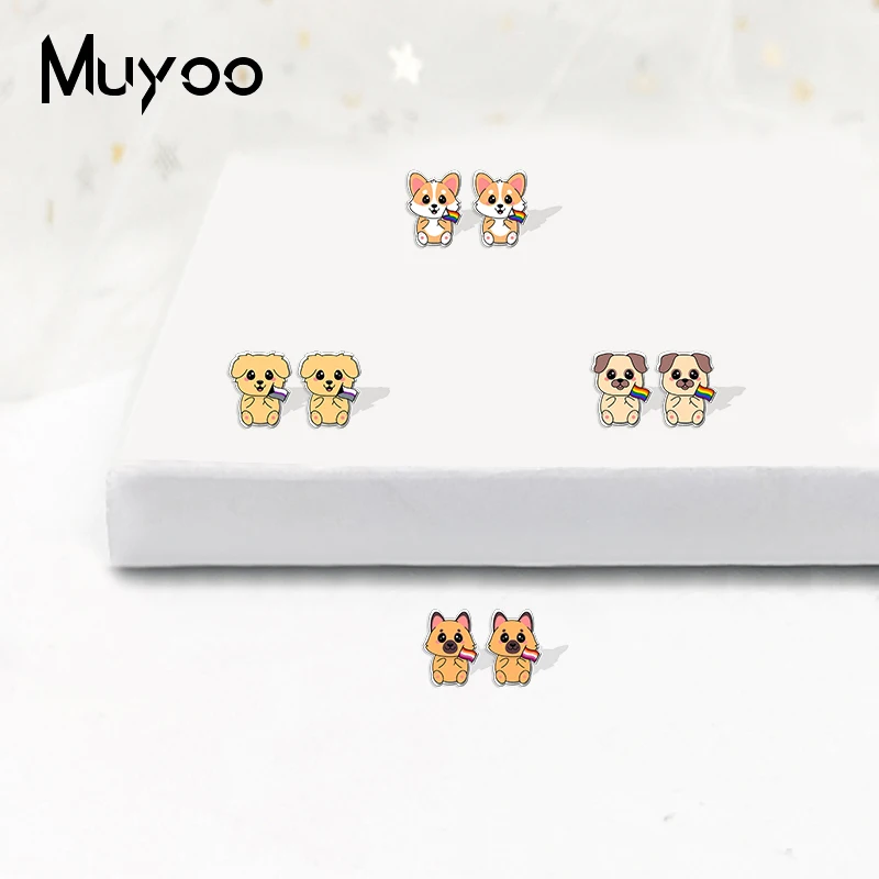 2022 Новое поступление Модные Разноцветные серьги-гвоздики в виде мультяшной