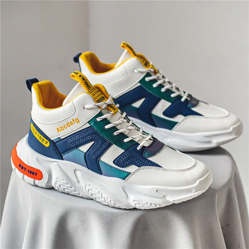 

New Men's Thick Bottom Sports Shoes Breathable Basketball Shoes Men's High Top Sneakers Outdoor Running Jogging Shoes