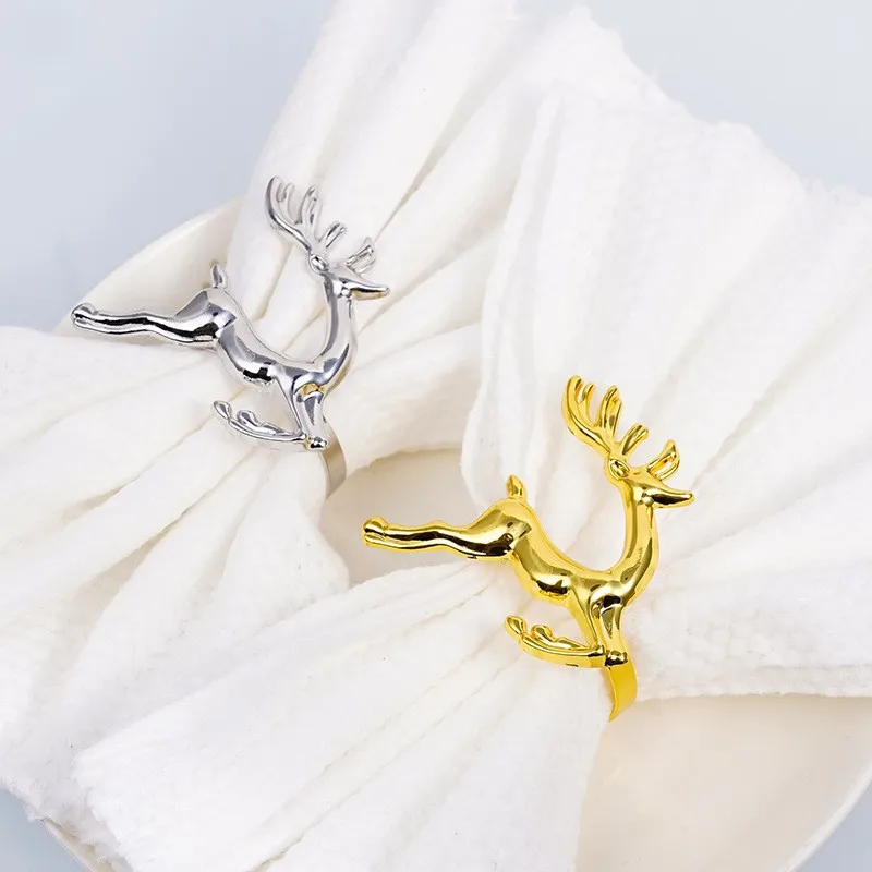 

Рождественское блестящее кольцо, золотое, серебряное, рождественское кольцо из искусственной ткани, золотые кольца для салфеток, Рождественское украшение для стола