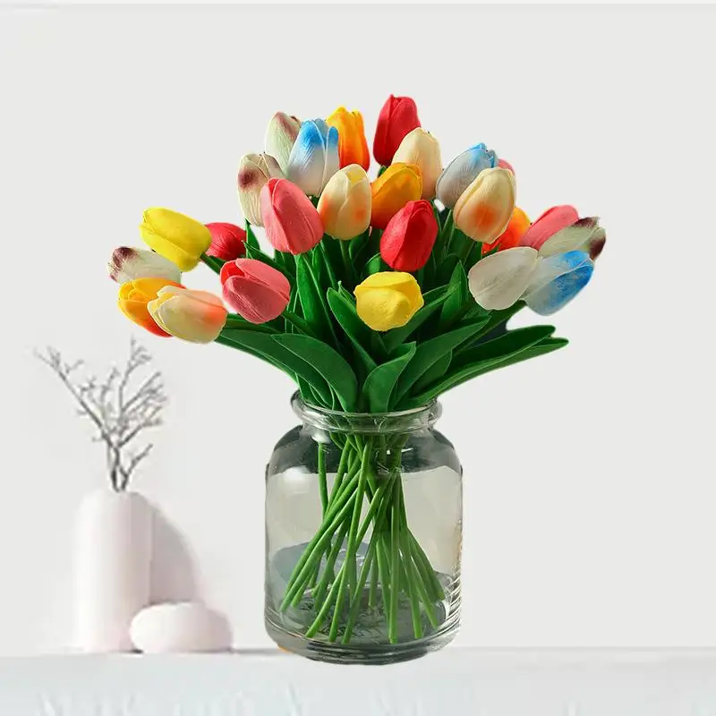 

Exquisite Mini Spring Single Tulip Artificial Flower Wedding Room Decoration Plastic Flower Simulation High Decorations