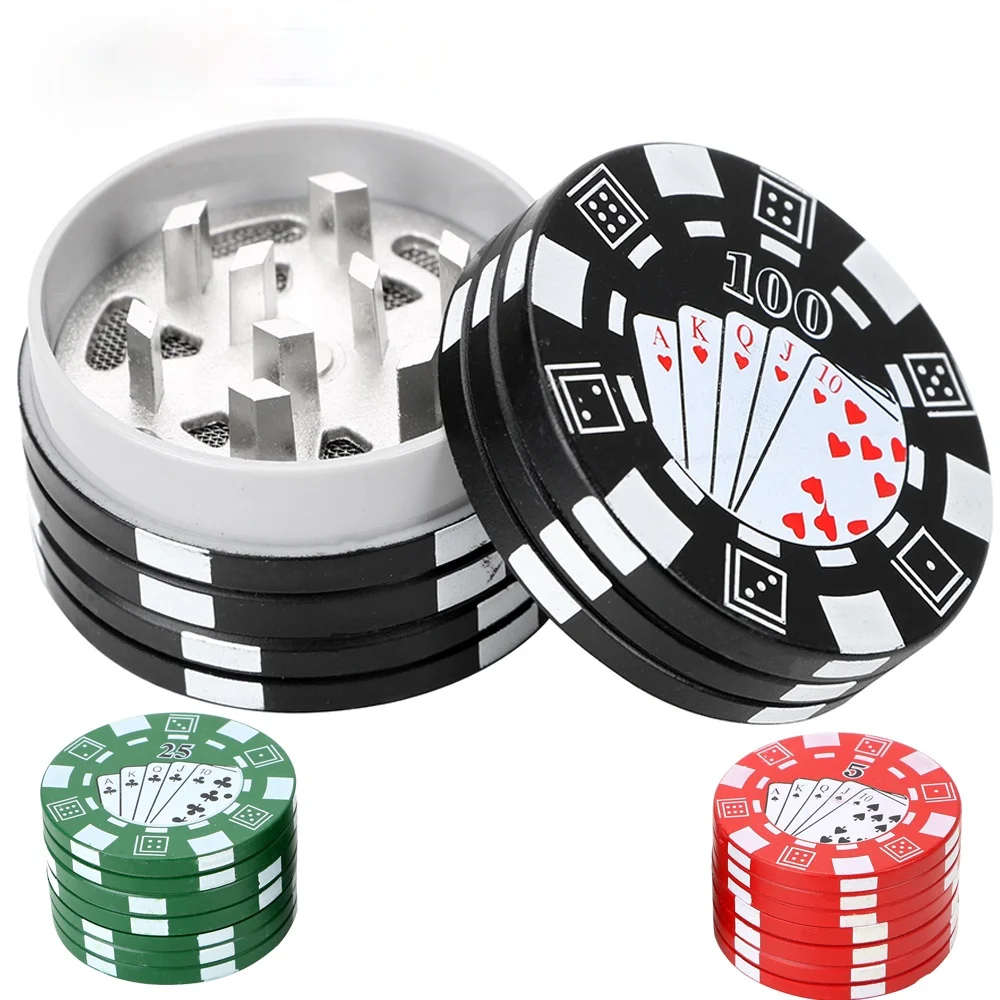 

3-layer Poker Chip Style Spice Weed Cutter Cigarette Accessories Gadget Tobacco Grinder Herb Cutter Smoking Accessories