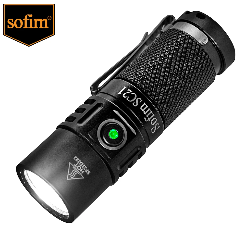 Sofirn SC21 LED Flashlight USB-C LH351D 1000lm 16340 Rechargeable Outdoor EDC Fishing Torch with Magnet & Power Indicator