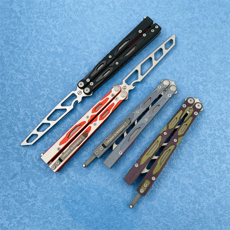 MAXACE ножи Единорог G10 Ручка 14c28n лезвие Бабочка практика крест цветок