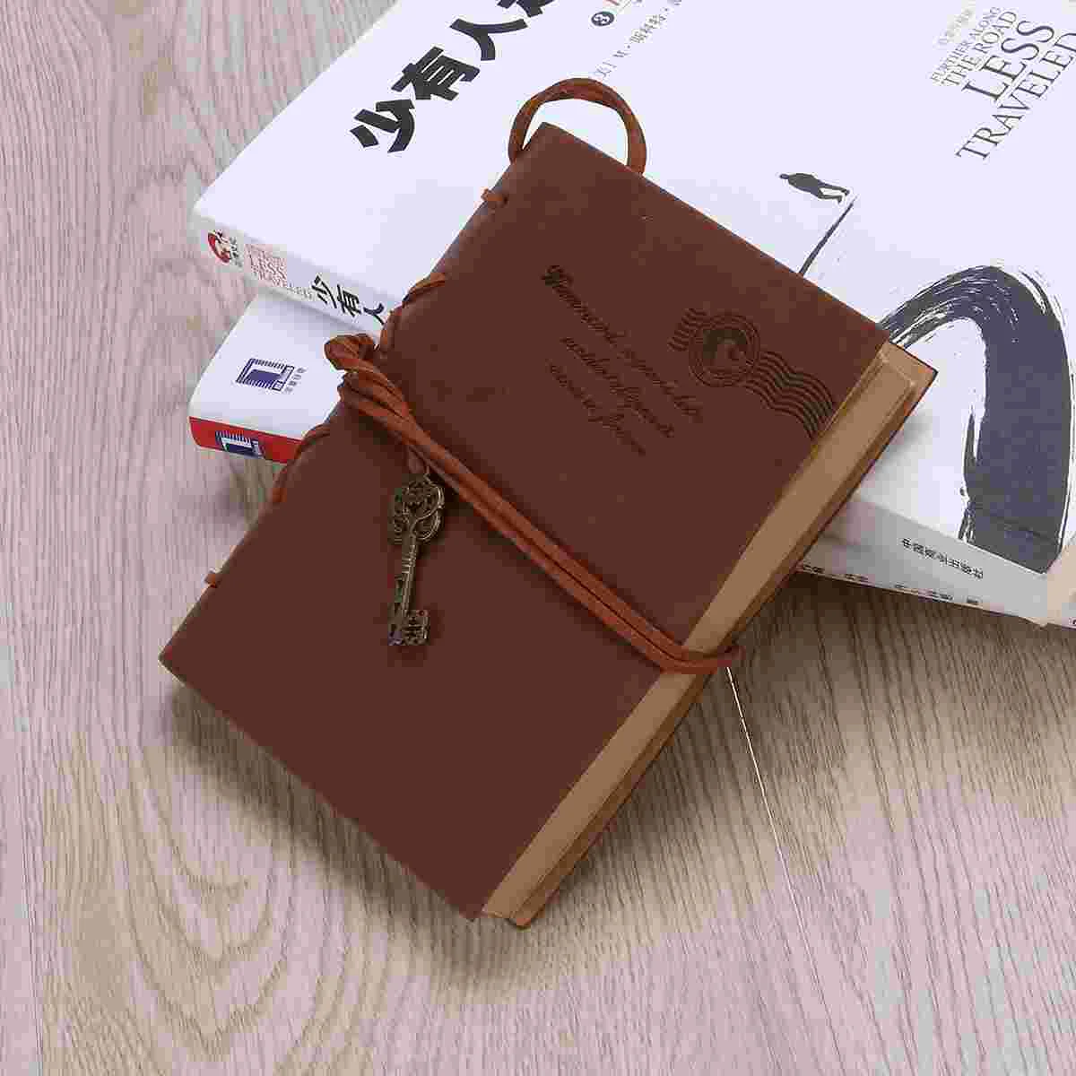 

Blank Notepad PU Cover Notebook Old Fashioned Travel Journal Diary Vintage Sketchbook