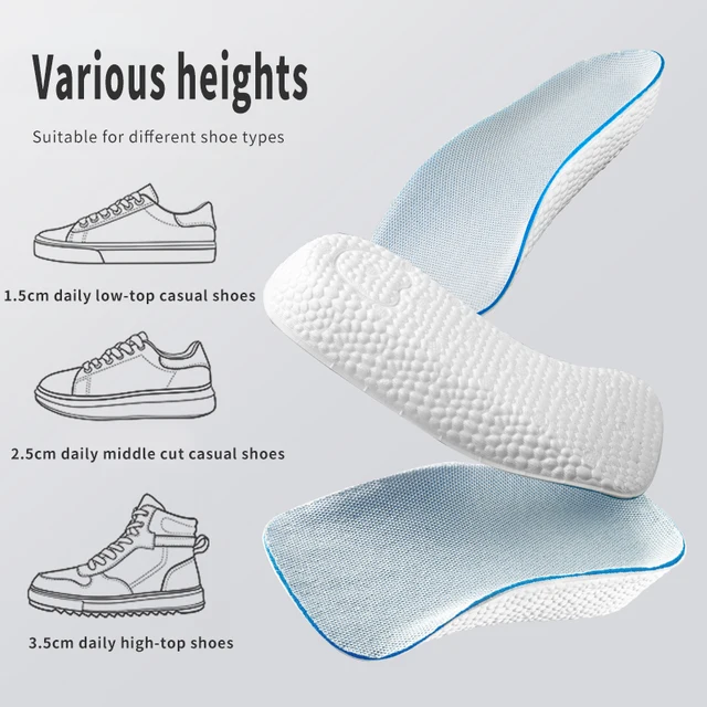 Height Increase Insoles Men Women Shoes Flat Feet Arch Support Orthopedic Insoles Sneakers Heel Lift Memory Foam Soft Shoe Pads 5