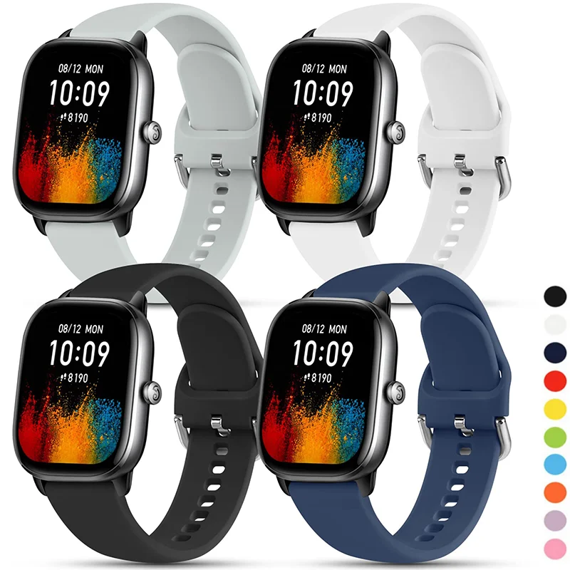 

Ремешок силиконовый для Amazfit bip, браслет для часов Amazfit GTS/2/2e/3/4 GTS2 Mini/GTR 4/3/Pro/47 мм/GTR2/2e/stratos 2/3, 20 мм/22 мм