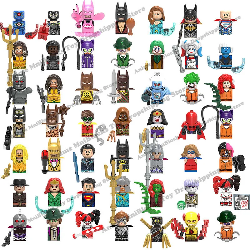 

XH blocks Harley Quinn Batman Superman The Flash Poison Ivy mini action toy figures building blocks Assembly Toys kids gifts