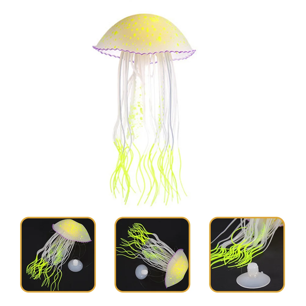 

Fish Artificial Tank Ornament Aquarium Glowing Decor Decorationsimulation Silicone Decorations Iridescent Ocean Jelly Party Sea