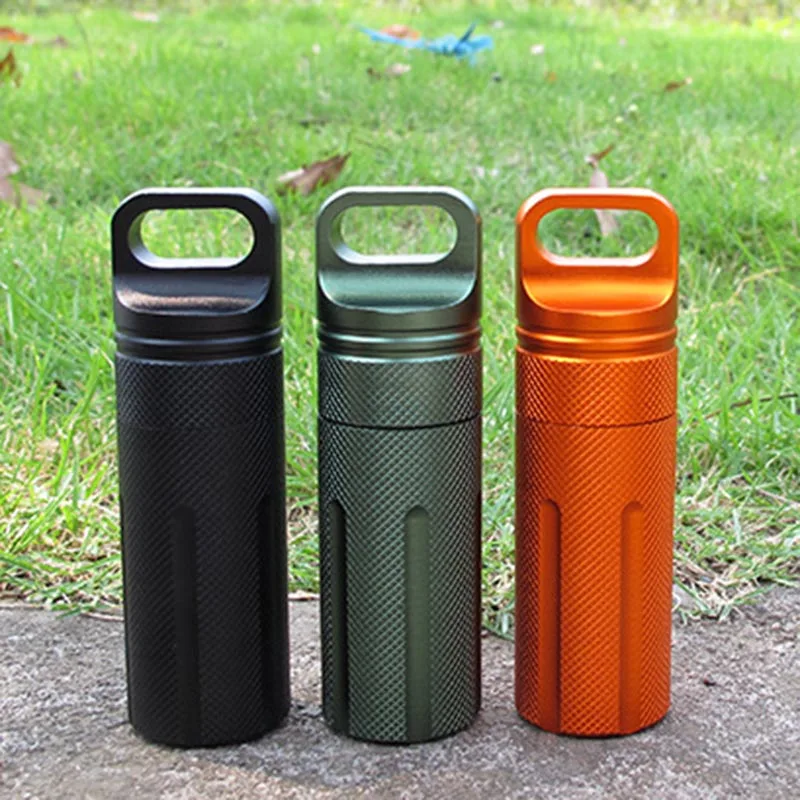 

Aluminium Alloy Survival EDC Waterproof Capsule Seal Bottle Case Container Holder Tool EDF