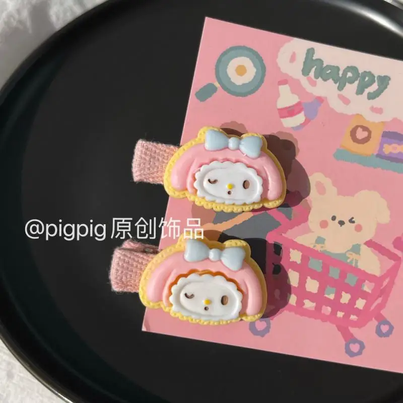 

Новинка Kawaii милый Sanrio Mymelody галстук-бабочка челка зажим для волос аксессуары для волос боковой зажим милое сердце для девочек рождественски...