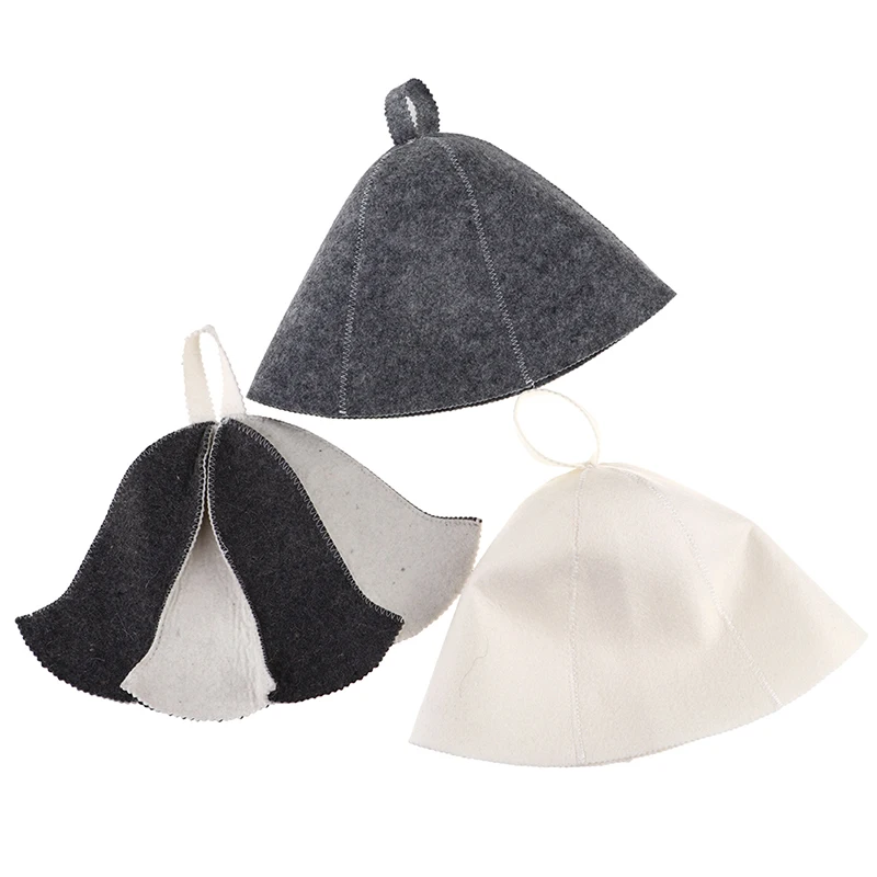1PC Felt Head Protection Bath Anti Heat Free Size Russian Style Shower Cap Sauna Hat 3 styles curly hat hair cover - купить по