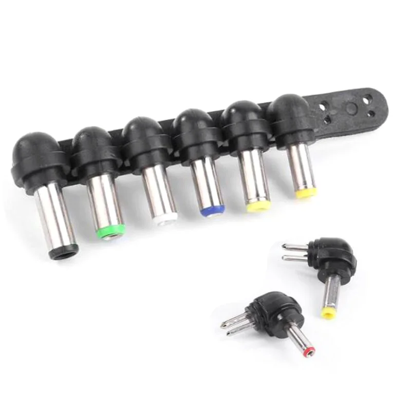 

Универсальные вилки постоянного тока для разъема питания переменного тока, зарядное устройство с 8 сменными наконечниками, адаптер для ноутбука, компьютера, ПК, 1 комплект