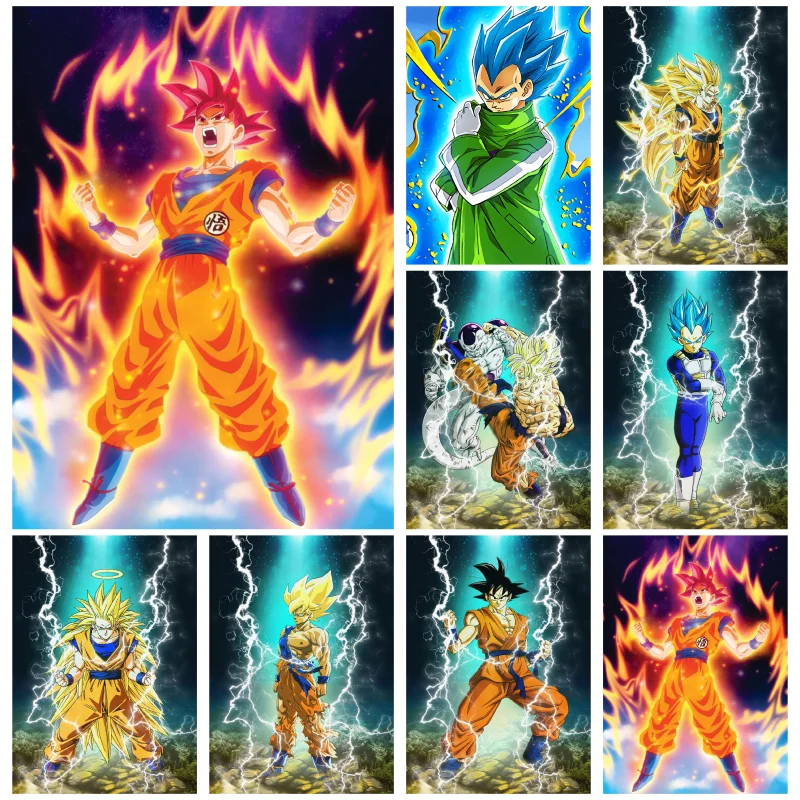 

Oil Painting Japanese Classic Anime Dragon Ball Kakarot Vegeta Poster Mural Decoration Picture Wall Art Kids Room Decor 40x50cm