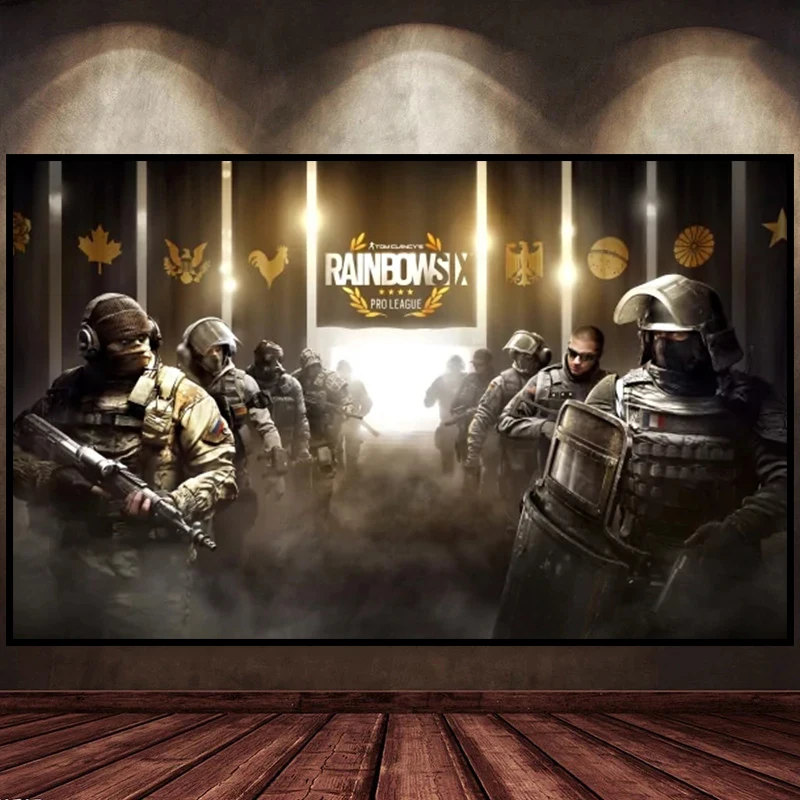 Плакат на холсте с изображением том клинси из Радуги шесть: осада настенные