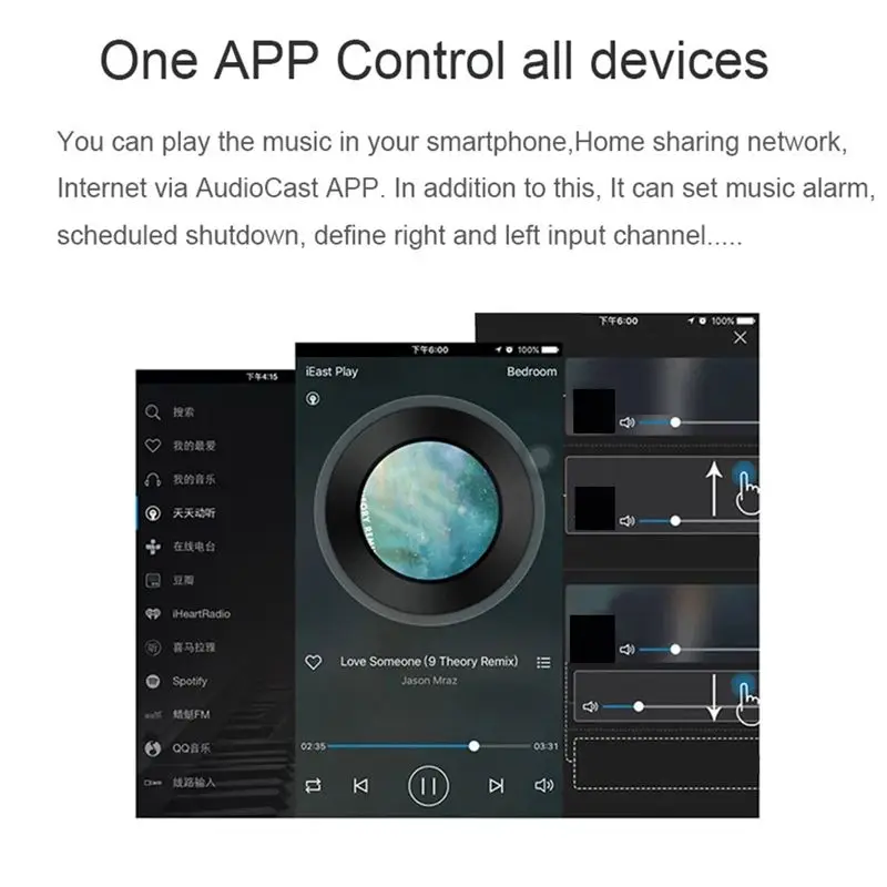 Фото Беспроводной Wi-Fi музыкальный аудиоприемник-стример ABIJ Audiocast Ieast Play M5 DLNA для Airplay, аудиоадаптер для многозонального потокового вещания, Dura №3