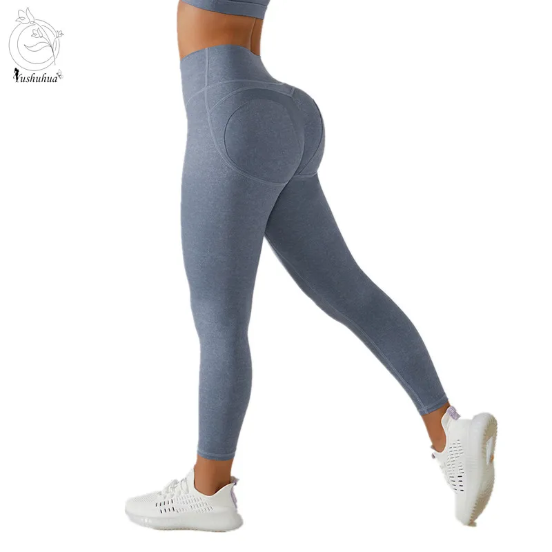 

YUSHUHUA Faux Denim High Waist Leggings Push Up Sport Women Fitness Running Yoga Pants Energy Squat Leggings Gym Girl Leggings
