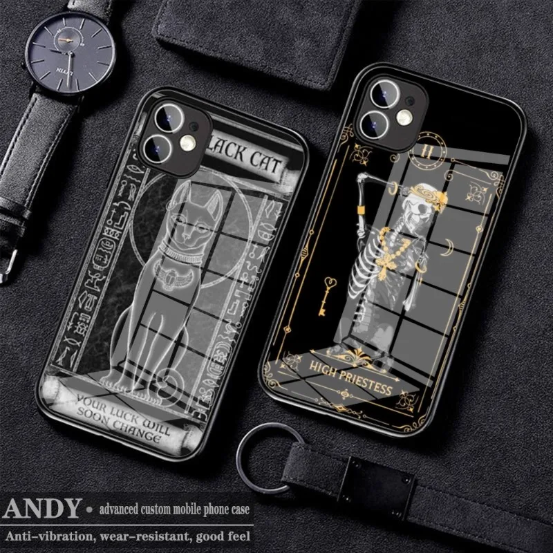 Чехол для телефона Le Tarot из закаленного стекла IPhone 14 13 11 12 Pro 8 7 Plus X MAX XR XS MINI