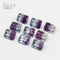 1pc 68mm rectangular natural bicolor fluorite gemstone for diy fine jewelry making