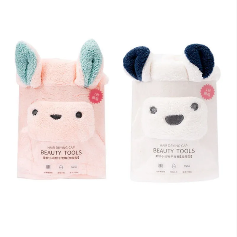 Милое полотенце из микрофибры с животными быстросохнущая шапочка для волос