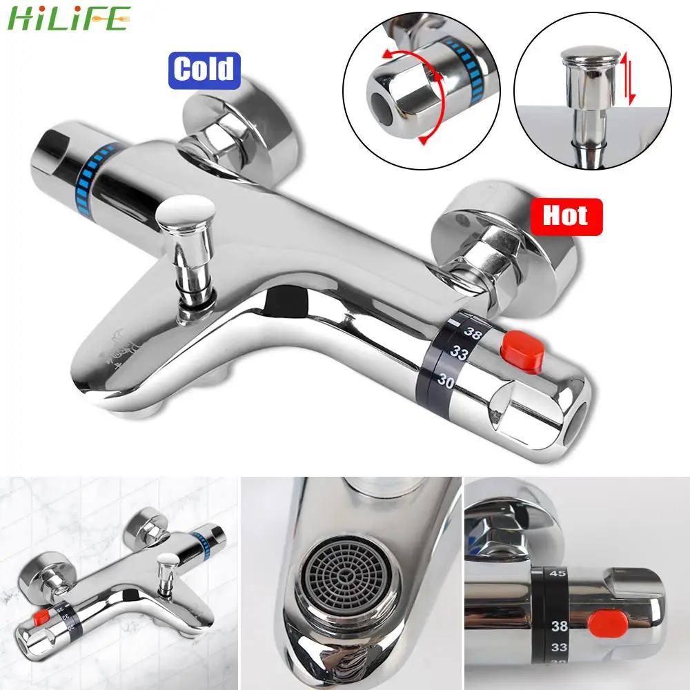 

Bathtub Faucet Hot And Cold Mixer Thermostatic Tap Thermostatic Shower Faucet Bathroom Mixing Valve Bathroom Tool