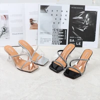 designer elegant medium heel womens shoes fashion sandals slippers for woman summer new ladies 2022 trend free shipping