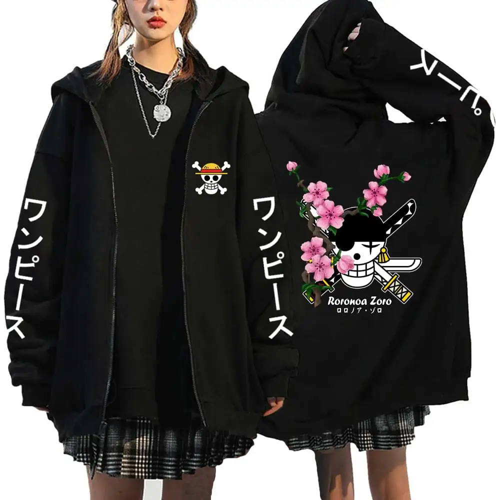 

Anime Hoodies Men's Clothing Autumn Winter Fleece Sweatshirts Women Oversized Streetwear Manga Printed Zipper Hoodie Y2K Clothes