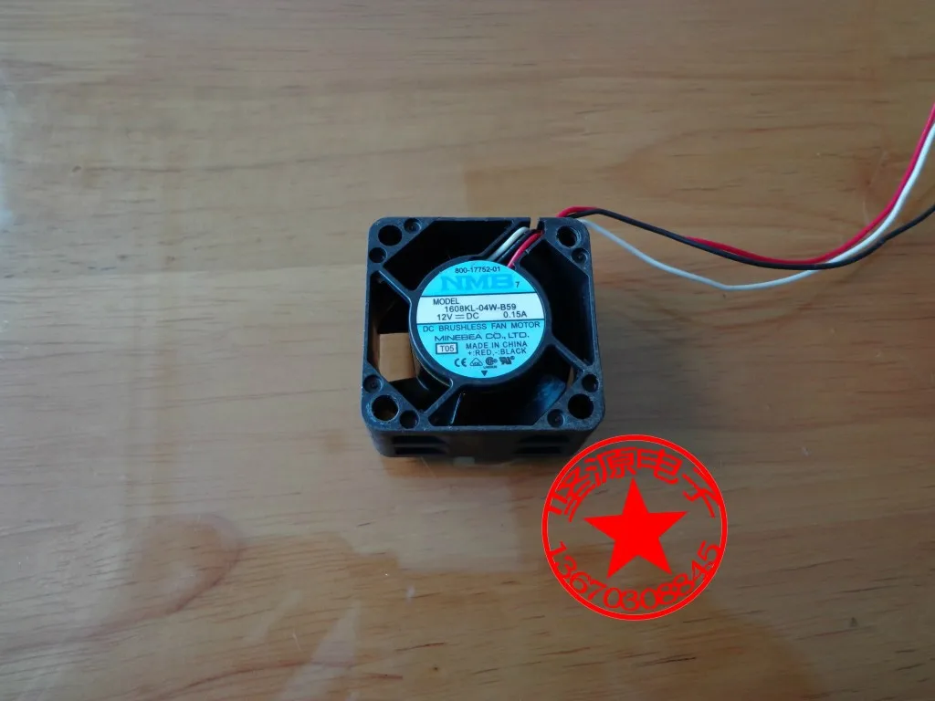 

NMB 1608KL-04W-B59 T05 DC 12V 0.15A 40x40x20mm 3-Wire Server Cooling Fan