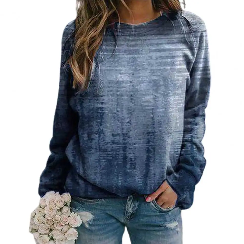 

Loose Women Blouse Soft Polyester Comfortable Touch Women Pullover Blouses Shirts Top Long Sleeve