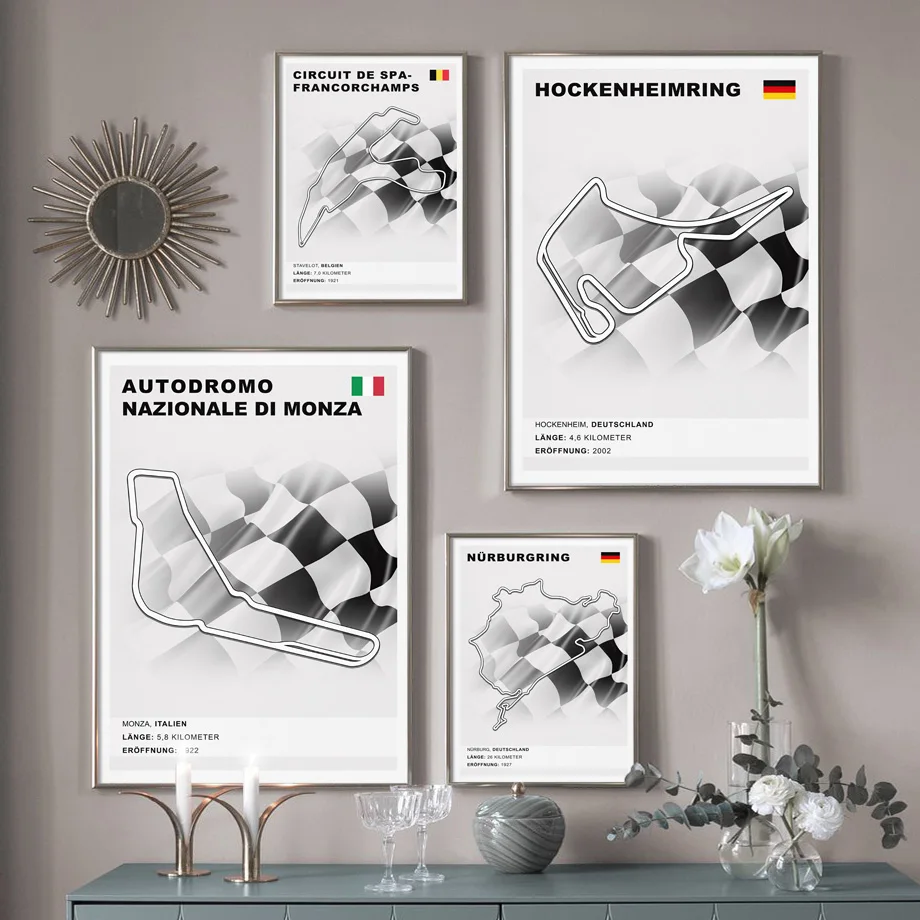 

Formula 1 Circuit Map Motorsport Monaco Wall Art Canvas Painting Nordic Posters And Prints Wall Pictures For Living Room Decor