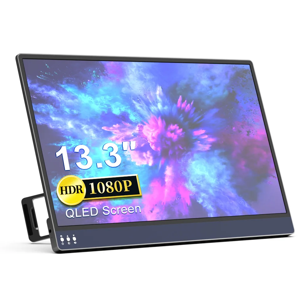 

13.3 Inch 1080P IPS FHD Portable Monitor Bracket LCD Screen With Speaker Type-C 3.1 USB C HDMI For Xbox Series X PS4 5 Laptop