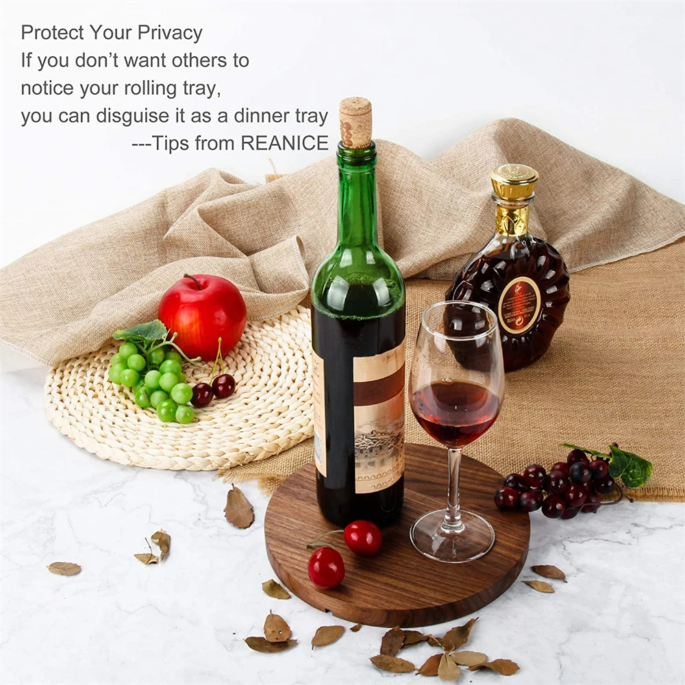 Wood Rolling Tray Black Walnut Smoking Paper Console Tobacco Herb Grinding Weed with 3 Slots | Дом и сад