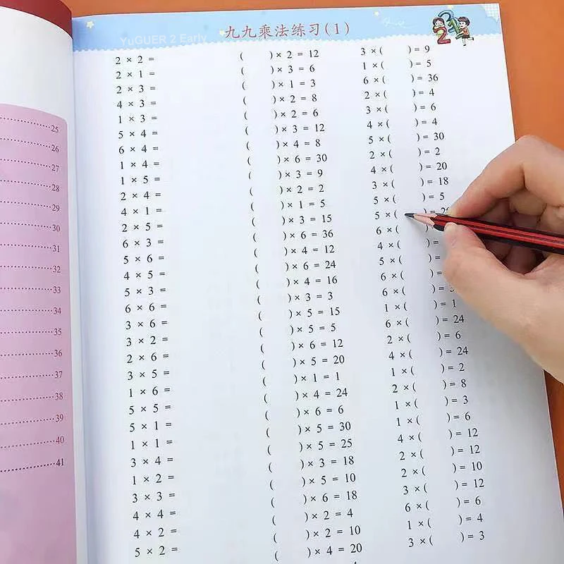 28.5x21cm Mathematics Special Training Primary School Student 99 Multiplication and Division Oral Arithmetic Question Card Books
28.5x21cm Mathematics Special Training Primary School Student 99 Multiplication and Division Oral Arithmetic Question Card Books