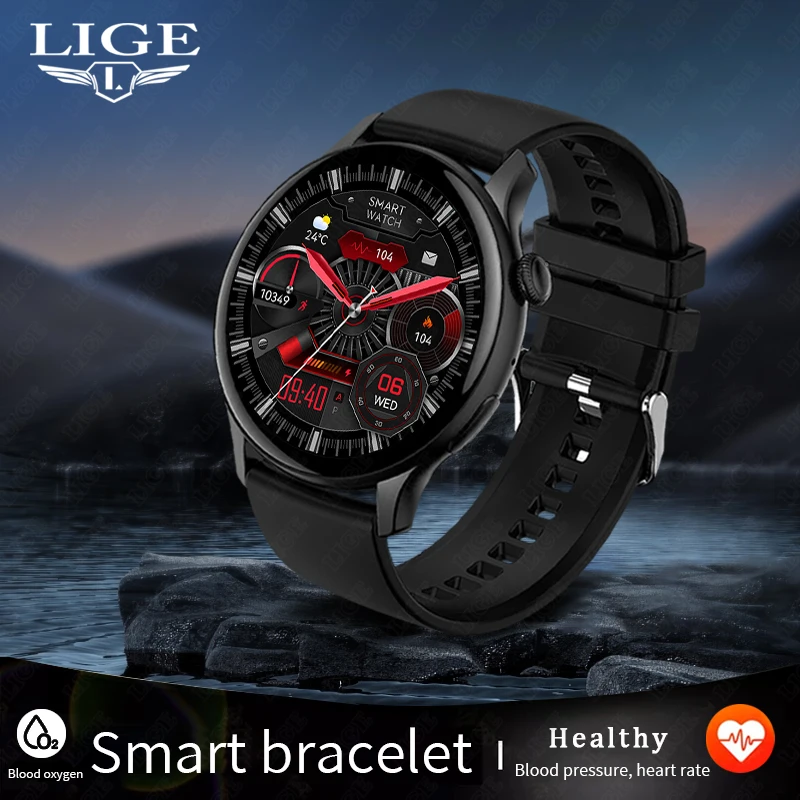 

LIGE NFC Smart Watch Men 466*466 AMOLED Screen Always Display Time Bluetooth Call Fashion IP68 Waterproof Sport Women Smartwatch
