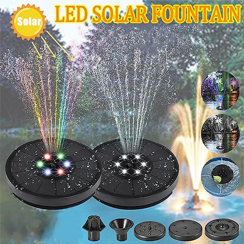

3W LED Solar Water Fountain Pool Pond Waterfall Garden Decoration Outdoor Bird Bath 16CM Solar Powered Fountain Floating Decor