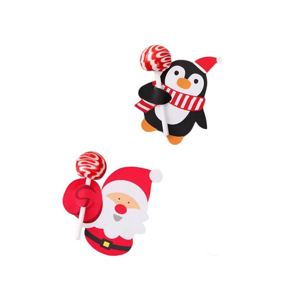 

50pcs Santa Claus Lollipop Paper Christmas DIY Candy Decoration Xmas Birthday Party Supplies for Kids (Red)