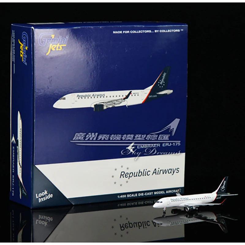 

Модель пассажирского летательного аппарата GeminiJets GJRPA2086 рэйп E175LR N402YX масштаб 1:400, коллекционная игрушка в подарок