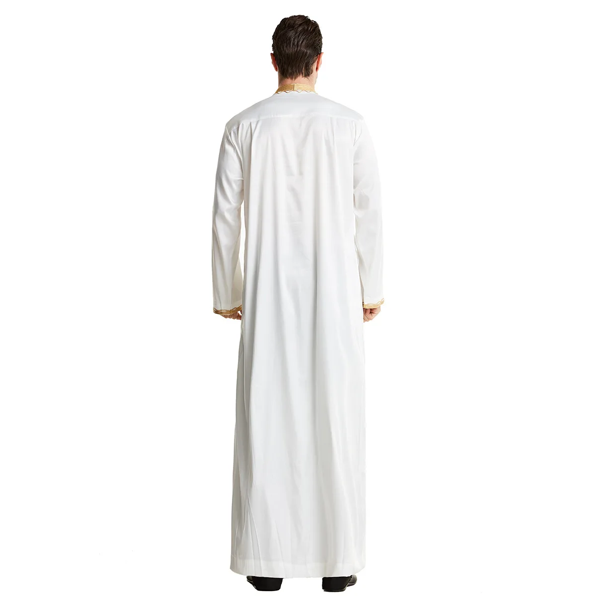 Muslim Fashion Muslim Arab Middle East Stand-up Collar Embroidered Jubba Thobe Loose Men's Robe Dubai Turkey Men Long Robe