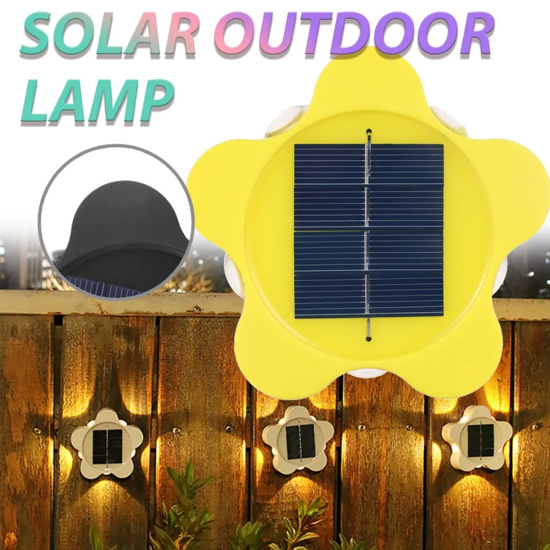 

1pc Solar Wall Light 2V/ 150mA Polysilicon Solar Waterproof Garden Yard LED Lamps Decorative For Outdoor Fence Deck Lighting
