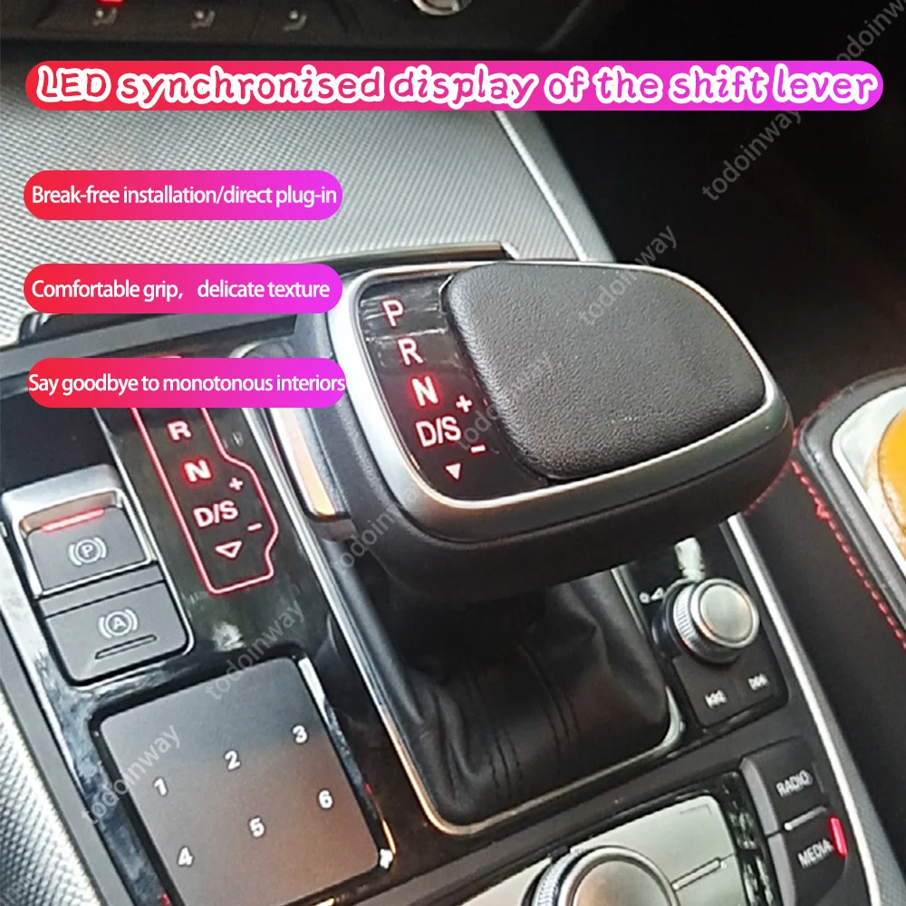 

LED Synchro Gearbox Knob DSG Shift Knob Electronic Gear Knob For AUDI A3 8V 2014-2019 RS3 2012-2017 Auto Interior Accessories
