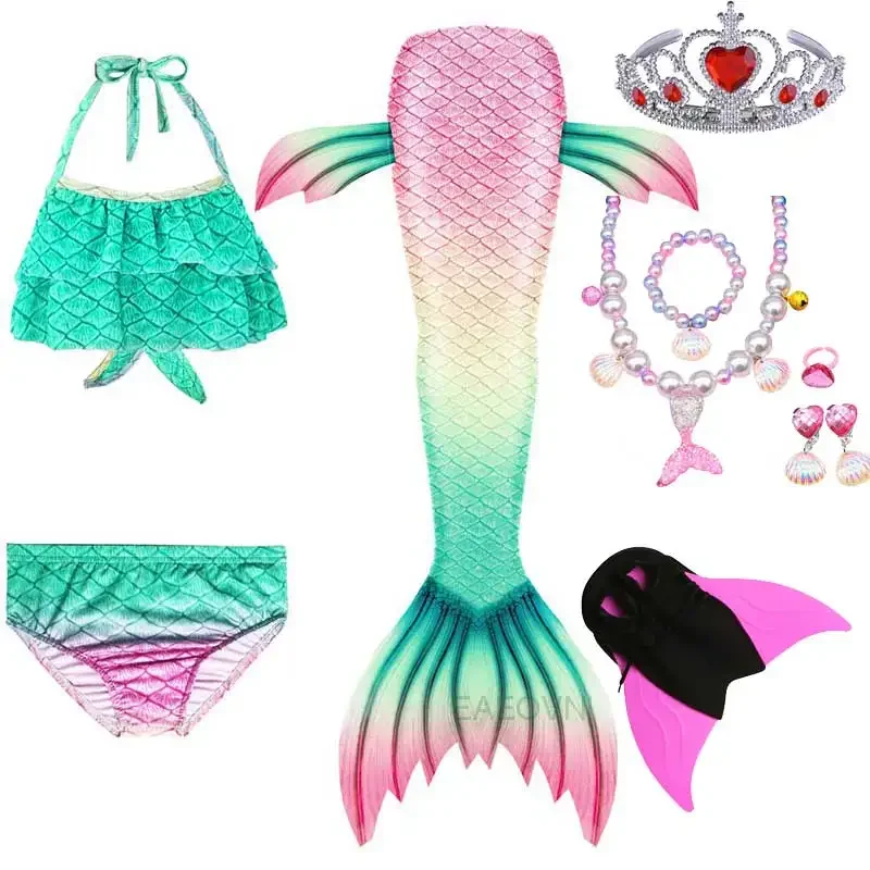 Новое поступление платье принцессы с хвостом русалки для девочек плавник