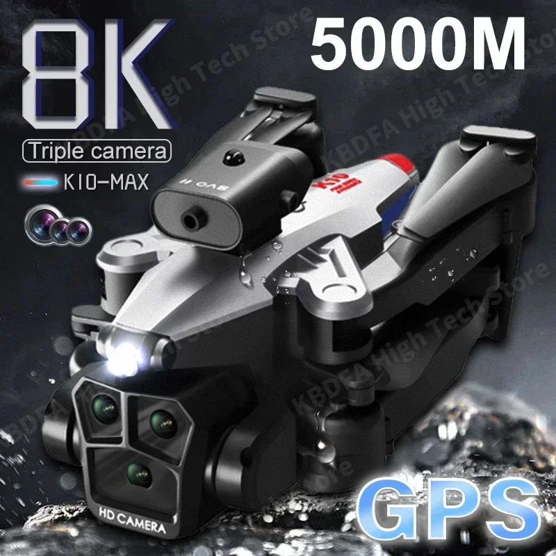 

HJ K10 Max Professional Drone Aerial 8K Three-Camera HD Photography Aircraft One-Key Return Obstacle Avoidance GPS Dron ToysToy