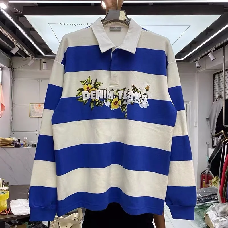 

Pattern color oversize long sleeve lapel t-shirt