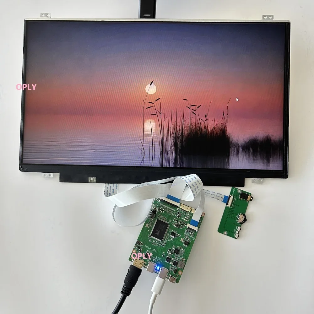 Плата контроллера 2 типа C mini HDMI-совместимая сделай сам + 14 &quot14 дюймов 1920X108 0 IPS EDP