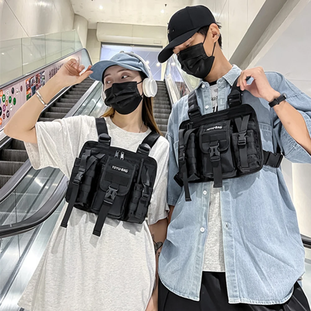 

Unisex Chest Bag Tactical Vest New Fashion Anti-theft Safety Waist Packs Male Hip Hop Chest Rig Bag Multi-function Travel Pocket